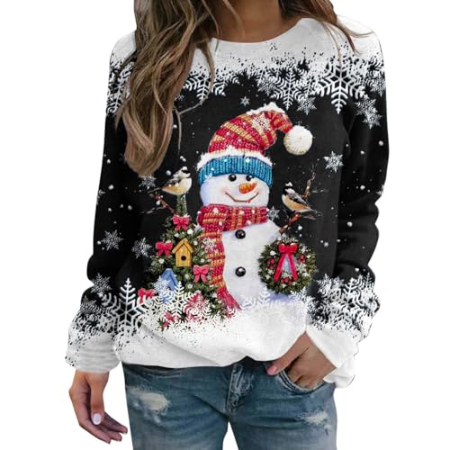 Weihnachtspullover Damen - Ugly Christmas Sweater Damen - Pullover Weihnachten Damen Lustig Weihnachtspulli Weihnachtsmotiv Weihnachts Sweatshirt Xmas Weihnachtsbluse Teenager Mädchen Weihnachtsoutfit von Generic