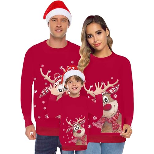 Weihnachtspullover Familie Set Damen Herren Kinder Weihnachtspullover Lustig Weihnachtspulli Ugly Christmas Sweater Rundhals Strickpullover mit Reindeer Weihnachts Pullover Familie Set Damen05 Weihnachtspullover Familie Set Damen Herren Kinder Weihnachtspullover Lustig Weihnachtspulli Ugly Christmas Sweater Rundhals Strickpullover mit Reindeer Weihnachts Pullover Familie Set Damen05 von Generic