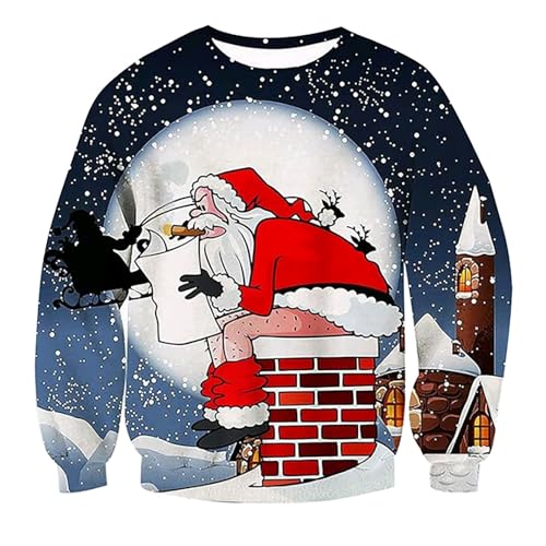 Weihnachtspullover Herren Rentier Lustig 3D Weihnachts Sweatshirt Pullover Weihnachts Pullover für Männer Weihnachtspulli Familie Unisex Lustige Sweatshirts Christmas Bekleidung Weihnachtspullover Herren Rentier Lustig 3D Weihnachts Sweatshirt Pullover Weihnachts Pullover für Männer Weihnachtspulli Familie Unisex Lustige Sweatshirts Christmas Bekleidung von Generic