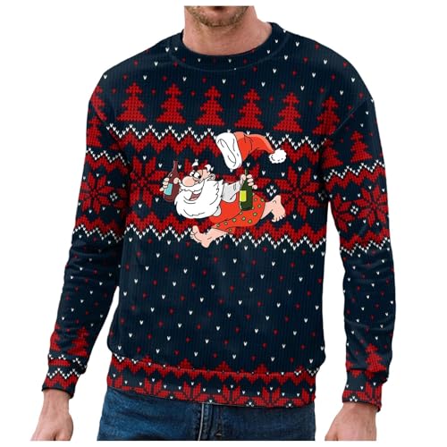 Weihnachtspullover Herren Rentier Lustig 3D Weihnachts Sweatshirts Sweatshirt Pullover Weihnachts Sweater für Männer Weihnachtspulli Familie Unisex Hässliche Xmas Bekleidung von Generic