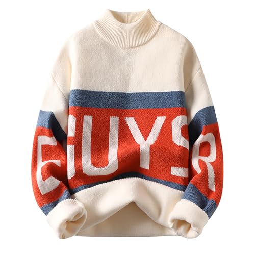 Weihnachtspullover Herren Rentier Männer Henley Gestreift Gym Pink Petrol Träger Gelbes Anker Ugly Pullis Grobstrickjacke Graue Segel Microfleece Zopfstrick Jacken Islandpullover Männerstrickjacken von Generic