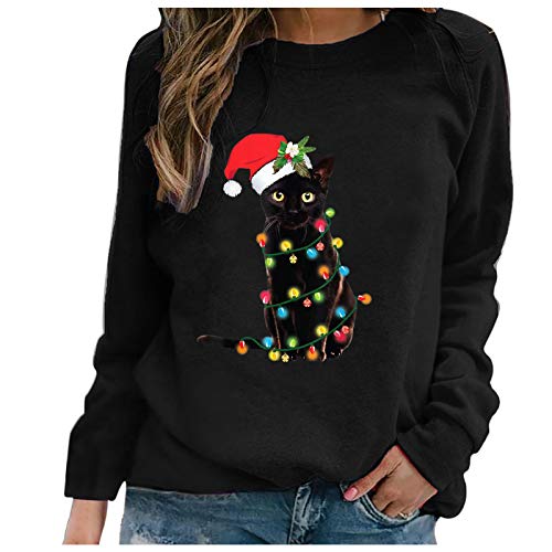 Weihnachtspullover Katze Damen Lustig- Winter Weihnachtspulli Langarm Frauen- Strickpullover Winter Lose Ugly Christmas Sweater Longsleeve Weihnachtsshirt Warm Weihnachts Weiß Weihnachtspullover Katze Damen Lustig- Winter Weihnachtspulli Langarm Frauen- Strickpullover Winter Lose Ugly Christmas Sweater Longsleeve Weihnachtsshirt Warm Weihnachts Weiß von Generic
