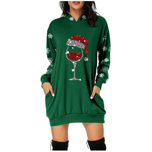 Weihnachtspullover Kleider Damen Rot Weinglas Lang Kapuzenpullover Weihnachten Pullover Sweatshirt Weihnachts Hoodie Lang Baumwolle Sweatkleid Weihnachtskleid Weihnachtspulli Christmas Sweater Frauen Weihnachtspullover Kleider Damen Rot Weinglas Lang Kapuzenpullover Weihnachten Pullover Sweatshirt Weihnachts Hoodie Lang Baumwolle Sweatkleid Weihnachtskleid Weihnachtspulli Christmas Sweater Frauen von Generic