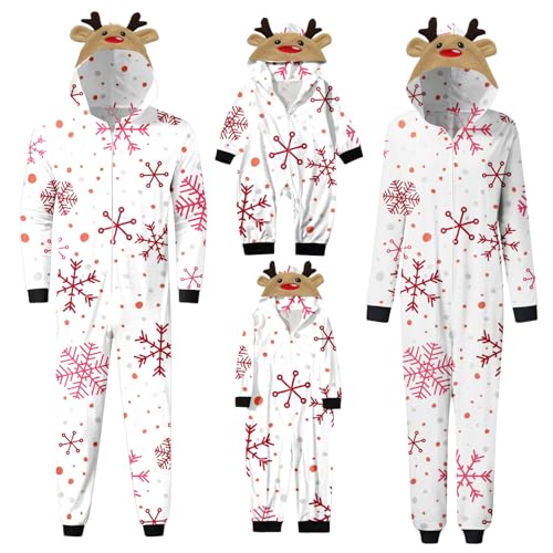 Weihnachtspyjama Familie Set,Weihnachten Pyjama Familie Set Overall Familie Einteiler Onesie Weihnachten Pyjama Set Nachtwäsche Hausanzug Jumpsuit Die Familie Reißverschluss Schlafanzug K009 von Generic