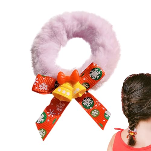 Weihnachtsschleifen für Mädchen,Weihnachtshaarspangen für Frauen | Plüsch-Weihnachts-Haarschmuck, süße Haargummis,Weihnachts-Haarspangen für Mädchen, Weihnachts-Haarnadeln für, Winter, Maskerade von Generic