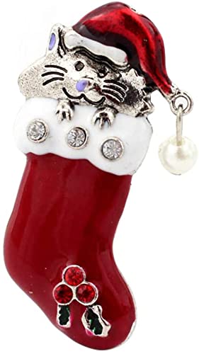 Weihnachtsschmuck, Mode Weihnachtsbroschen Brosche Pin Schal Clip Schmuck für Frauen Weihnachtsgeschenke Weihnachten Strumpf Füllstoffe von Generic