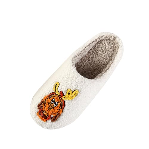 Weihnachtsslipper Unisex Herren Damen Flauschige Plüsch-Slipper Ausgefallene grüne Elf Monster Dieb Print Schuhe Weihnachts-Slipper von Generic