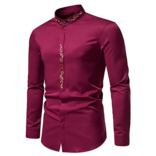 Weißes Hemd Herren Baumwolle Herren Businesshemd Für Hochzeit Business Freizeithemd Slim Fit Henley Shirt Button Down Hemd Herren Casual Bluse Arbeitshemd Hemd Hochzeit Herren von Generic