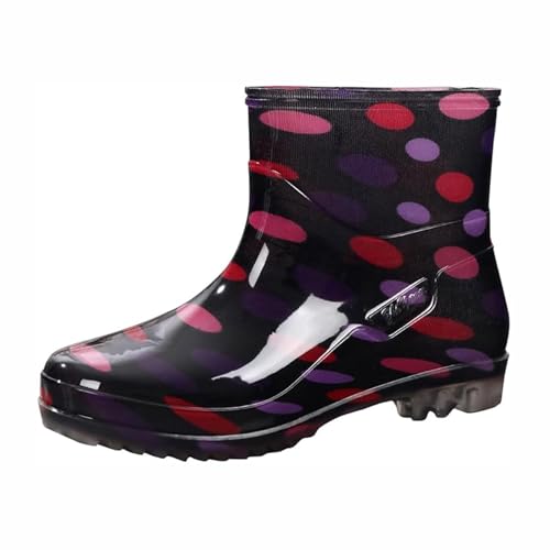 Wellington Boots Women's Short Rain Boots Half Height Garden Shoes Summer Gummistiefel Rain Shoes Riding Ankle Wellies(Black 1,41 EU) von Generic