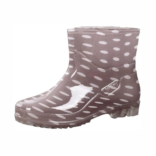 Wellington Boots Women's Short Rain Boots Half Height Garden Shoes Summer Gummistiefel Rain Shoes Riding Ankle Wellies(Gray,38 EU) von Generic