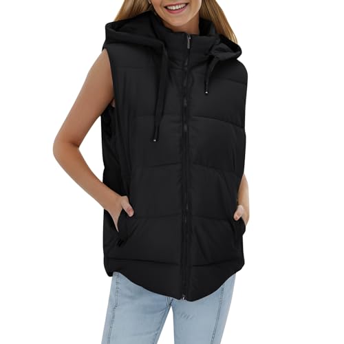 Weste Damen, Winterjacke Damen Kurz Ärmellose Steppweste mit Abnehmbarer Kapuze Warm Winterweste Große Größen Übergangsjacke Gesteppt Weste Winter Leicht Daunenweste Warme Kapuzenweste Weste Damen, Winterjacke Damen Kurz Ärmellose Steppweste mit Abnehmbarer Kapuze Warm Winterweste Große Größen Übergangsjacke Gesteppt Weste Winter Leicht Daunenweste Warme Kapuzenweste von Generic