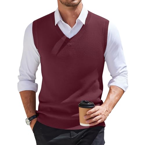 Weste Herren Tracht Weste Herren Rot Veste Herren Wool Weste Herren Tracht Polunder Heeren Herren Pullover V Ausschnitt Baumwolle Men Pullover Mens Pullover Herren Pullunder V-Ausschnitt von Generic