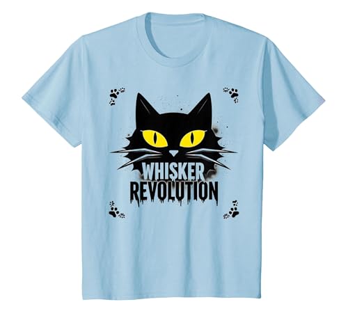 Whisker Revolution: Kunst des Katzenaufstands T-Shirt, Kinder, Himmelblau, 92 von Generic