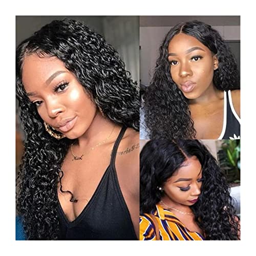 Wig 360 Lace Frontal Wig Curly Water Wave Lace Front Wig 8-28 Inch Malaysian Curly Human Hair Wig for Women 4x4 Lace Closure Wigs Lace Wigs (360 Lace Frontal Wig 26inches) von Generic