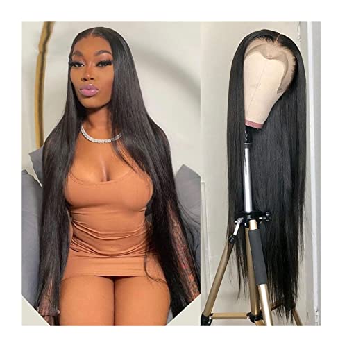 Wigs 8-40 Inch 13x4 Lace Front Human Hair Wigs for Black Women Pre Plucked Frontal Brazilian Short Bob Glueless Bone Straight Wig Wig (12inches 150%) von Generic