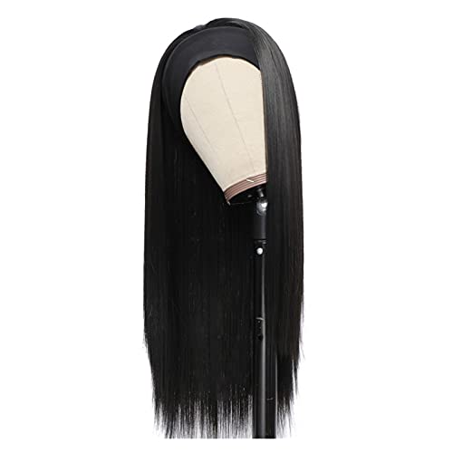 Wigs Long Straight Headband Wigs Heat Resistant Synthetic Hair Wig Machine Made Wig For Black Women Wig (26inches) von Generic