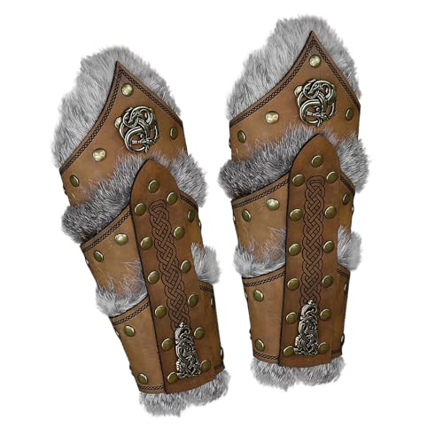 Wikinger Handgelenkschützer - Lederarmbänder für Herren, Wikingerarmbänder für Damen | Mittelalterliche Lederarmbänder, Wikinger Armstulpen Für Armschutz, Historische Accessoires, riferimento von Generic