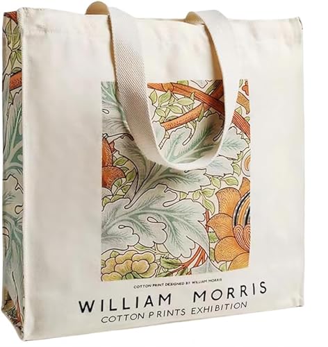 William Morris Canvas Tote Bag, William Morris Tote Bag, Eco-friendly Tote Bag, Sustainable Tote Bag, Tote Bag with Zipper, Tote Bag for University, Tote Bag for Work, beige von Generic