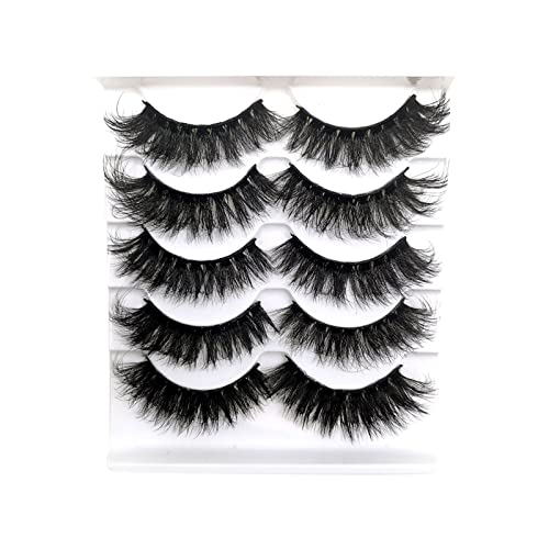 Wimpern Set Färben False Dramatic Volume Wispy Multipack Lashes Mink Pairs Faux 8D Mink Pack Wimpern Lashes 10 Lashes Eyeliner Stempel (A, One Size) von Generic