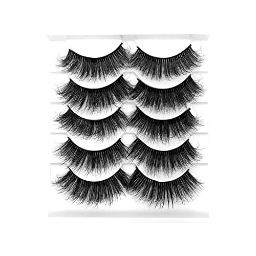Wimpern Set Färben False Dramatic Volume Wispy Multipack Lashes Mink Pairs Faux 8D Mink Pack Wimpern Lashes 10 Lashes Eyeliner Stempel (G, One Size) von Generic