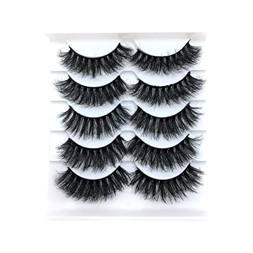 Wimpern Set Färben False Dramatic Volume Wispy Multipack Lashes Mink Pairs Faux 8D Mink Pack Wimpern Lashes 10 Lashes Eyeliner Stempel (H, One Size) von Generic