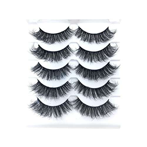 Wimpern Set Färben False Dramatic Volume Wispy Multipack Lashes Mink Pairs Faux 8D Mink Pack Wimpern Lashes 10 Lashes Eyeliner Stempel (M, One Size) von Generic