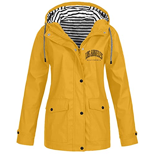 Windbreaker Damen Windjacke mit Reißverschluss Windjacke Regenmantel Outdoorjacken Wandern Regenjacke Wasserdicht Damen Jacke Mantel für Erwachsene Übergangsjacke Damen Atmungsaktiv Wanderjacke von Generic