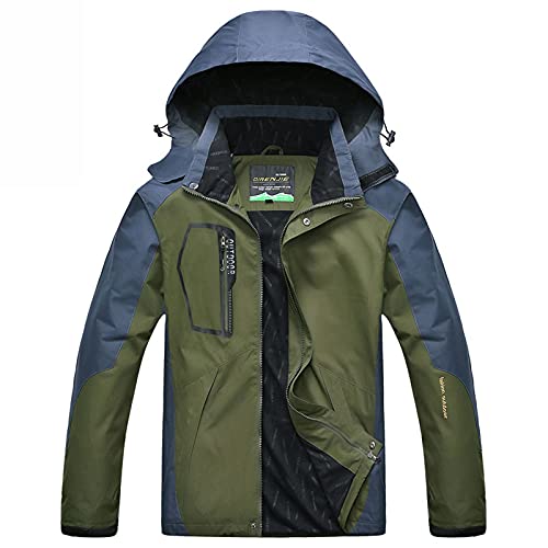 Windbreaker Herren Wasserdicht Regen Jacke Outdoor Rain Freizeitjacke Kapuze Regenjacke Winddicht Hooded Jacke Winter Übergangsjacke Regenmantel Männer Funktionsjacke Outdoorjacke,3XL von Generic