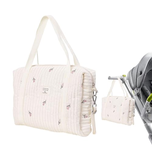 Windeltasche – Arbeits-Organizer für die stillende Mutter mit besticktem Design, Mehrzweck-Schulterriemen | Große Reisetasche, Flaschenträger für Kinder von Ma, Tulips, riferimento alla descrizione von Generic