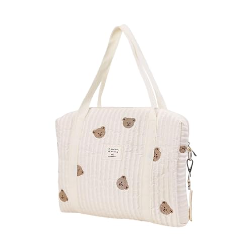 Windeltasche – Arbeits-Organizer für stillende Mütter mit gesticktem Design, Mehrzweck-Schultertasche | große Aufbewahrungstasche für Reisezwecke, Flaschenhalter für Mutterschaft, Wenig Bären, Se von Generic