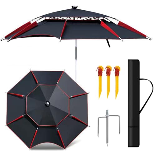 Windschutz Angelschirm Strandschirm 200cm 220cm 240cm Angler Campingschirm Abnehmbar Gartenschirm Tragbar Umbrella Easy Folding für Terrasse Patio Wandern(ø180cm) von Generic