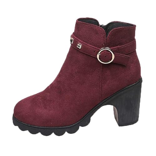 /Winter Britischer Stil Chunky Heeled High Top Für Mit Schnalle Länge Design (41) von Generic