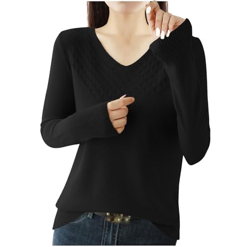 Winter Damen Strickpullover Stilvoller Elegance Strickpullover Einfarbig | Mode-Muster Warme Pulli Basic Lockere Passform Feinstrickpullover Langarm Lässig Thermo Pullover Winter Damen Strickpullover Stilvoller Elegance Strickpullover Einfarbig | Mode-Muster Warme Pulli Basic Lockere Passform Feinstrickpullover Langarm Lässig Thermo Pullover von Generic