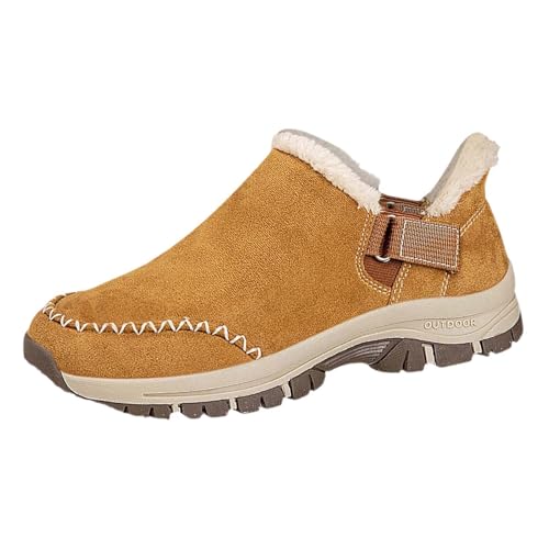 Winter Indoor Warme Schuhe Outdoor Schneestiefel Low Top Leichte Fleece Gefüttert (Brown, 40) von Generic