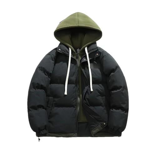 Winter-Kapuzenjacke für Herren, Parkas, dicker warmer Mantel, Pufferjacken, einfarbig, Parka für Damen, Schwarz , XXL Winter-Kapuzenjacke für Herren, Parkas, dicker warmer Mantel, Pufferjacken, einfarbig, Parka für Damen, Schwarz , XXL von Generic
