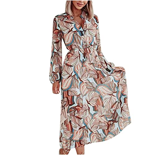 Winter Kleider Damen Lässiges Locker Minikleid Knielang Sexy Rückenfrei Neckholder Winterkleid Mädchen Schlank Elegant Etuikleid Weich Umstandskleid Winter Beige M von Generic