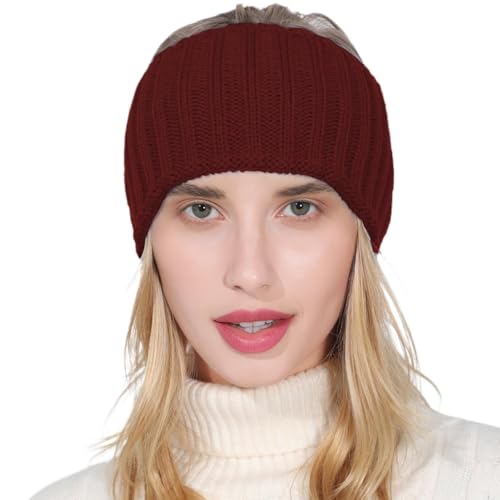 Winter-Stirnband für Damen, gestricktes Häkel-Stirnband, Winter-Stirnband, bequeme Winter-Stirnbänder für Damen, dickes und warmes Strick-Stirnband für kaltes Wetter, Skifahren von Generic