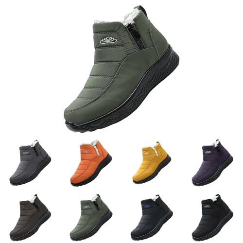 Winterboots Damen Gefüttert - Winterstiefel Herren Gefüttert Und Wasserdicht Schneestiefel Plateau Ankleboots rutschfest Wanderschuhe Orthopädische Snowboots Slip-On Schneeschuhe Freizeitschuhe von Generic