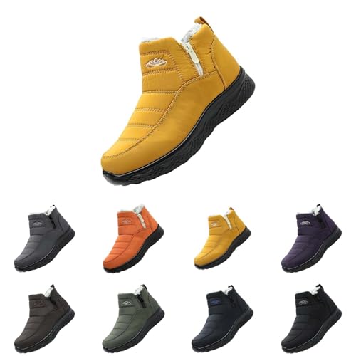 Winterboots Damen Gefüttert - Winterstiefel Herren Gefüttert Und Wasserdicht Schneestiefel Plateau Ankleboots rutschfest Wanderschuhe Orthopädische Snowboots Slip-On Schneeschuhe Freizeitschuhe von Generic