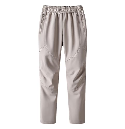 Winterhose Damen Wasserdicht Thermofleece - Regenhose Mit Gummizug Gefüttert Thermohose Gerades Bein Wanderhose Große Größe Softshellhose Einfarbig Freizeithose Oversized Outdoorhose von Generic