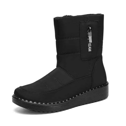 Winterisolierte dicke Outdoor-Sport-Schneestiefel mit dicker Sohle (Black, 39) von Generic