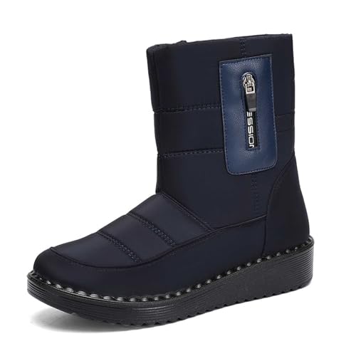 Winterisolierte dicke Outdoor-Sport-Schneestiefel mit dicker Sohle (Blue, 40) von Generic