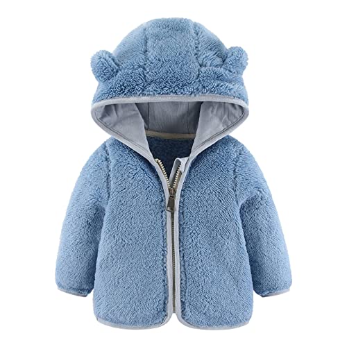 Winterjacke Baby Junge Fleecejacke Kinder Mädchen Bärenohren Hoodie Sweatjacke mit Kapuze Übergangsjacke Teddyjacke Baby Kapuzenjacke Winterjacke Mädchen von Generic