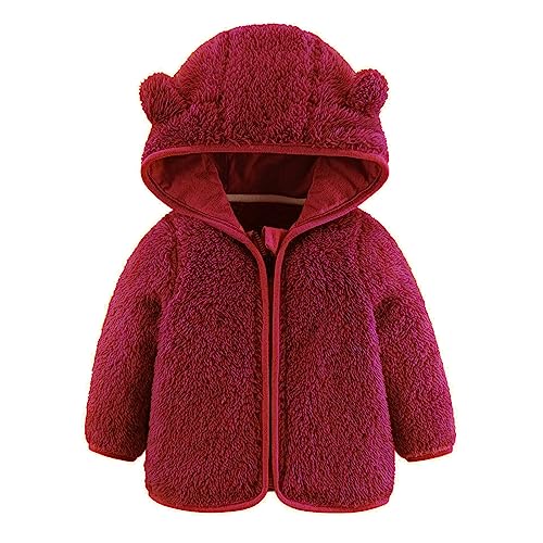 Winterjacke Baby Junge Fleecejacke Kinder Mädchen Bärenohren Hoodie Sweatjacke mit Kapuze Übergangsjacke Teddyjacke Baby Kapuzenjacke Winterjacke Mädchen von Generic