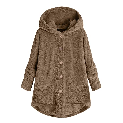 Winterjacke Damen, Regenmantel Schneezauber Westen Mit Kapuze Mantel Mango Jacke Heizwesten Blazer Kleid Mit Knöpfen Jacken Dünn Radsport Regenbekleidung(Khaki-3, S) von Generic