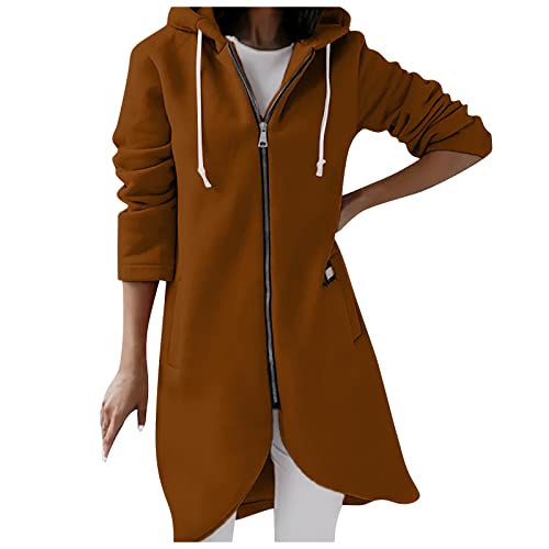 Winterjacke Damen,Teddymantel Tweed Blazer Kaschmir Mantel Lange Mäntel Filzjacke Leichte Steppjacke Westen Outdoor Wickelmäntel Mäntel Frauen(Kaffee-3,M) von Generic