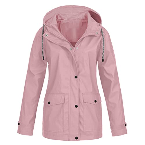 Winterjacke Damen,Wintermantel Extra Warm Wasserdicht Flanelljacke Fellwesten Mantel Winddicht Wasserdicht Atmungsaktiv Kurze Steppjacke Trachten Jacken Jacken Weste Beheizbare(Rosa-3,XL) von Generic