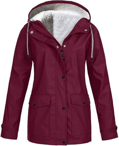 Winterjacke Damen Fleecejacke Regenmantel Kapuzenjacke mit Zip Winterjacke Lang Sweatjacke Warme Plüschjacke Outdoor Jacken Fahrradjacke Regenjacken Windjacke Wanderjacke Regenponcho Große Größe Winterjacke Damen Fleecejacke Regenmantel Kapuzenjacke mit Zip Winterjacke Lang Sweatjacke Warme Plüschjacke Outdoor Jacken Fahrradjacke Regenjacken Windjacke Wanderjacke Regenponcho Große Größe von Generic