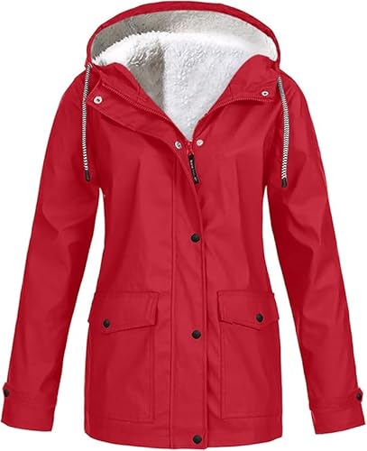 Winterjacke Damen Fleecejacke Regenmantel Kapuzenjacke mit Zip Winterjacke Lang Sweatjacke Warme Plüschjacke Outdoor Jacken Fahrradjacke Regenjacken Windjacke Wanderjacke Regenponcho Große Größe Winterjacke Damen Fleecejacke Regenmantel Kapuzenjacke mit Zip Winterjacke Lang Sweatjacke Warme Plüschjacke Outdoor Jacken Fahrradjacke Regenjacken Windjacke Wanderjacke Regenponcho Große Größe von Generic