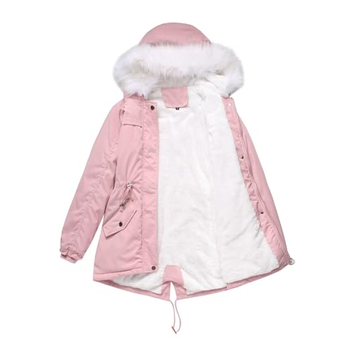 Winterjacke Damen Jacke Winter Warm Winterparka Gefüttert Mantel Parka Lang Wintermantel Elegant Wasserabweisend Outdoor,Winter Jacke Damen,Umstandsjacke Winter,D Pink,Xxl von Generic